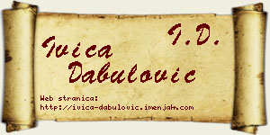 Ivica Dabulović vizit kartica